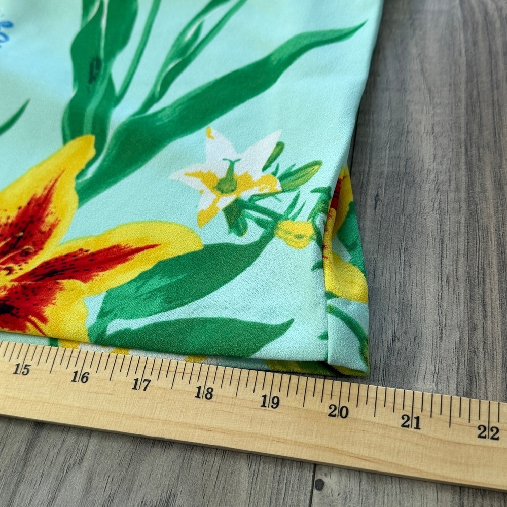 New York & Company Floral‎ Sheath Dress  Size XL Mint Green Sleeveless Stretch - Picture 5 of 11